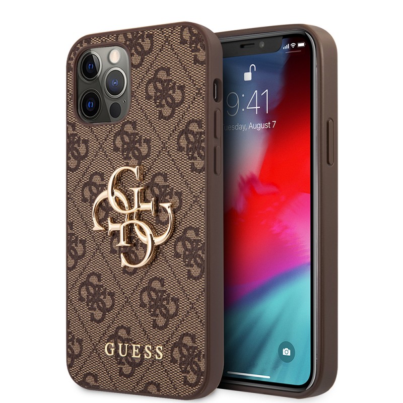 Apple iPhone 12 Pro Max Case Guess Original Licensed Large Metal Logo Design PU Leather Cover - 2