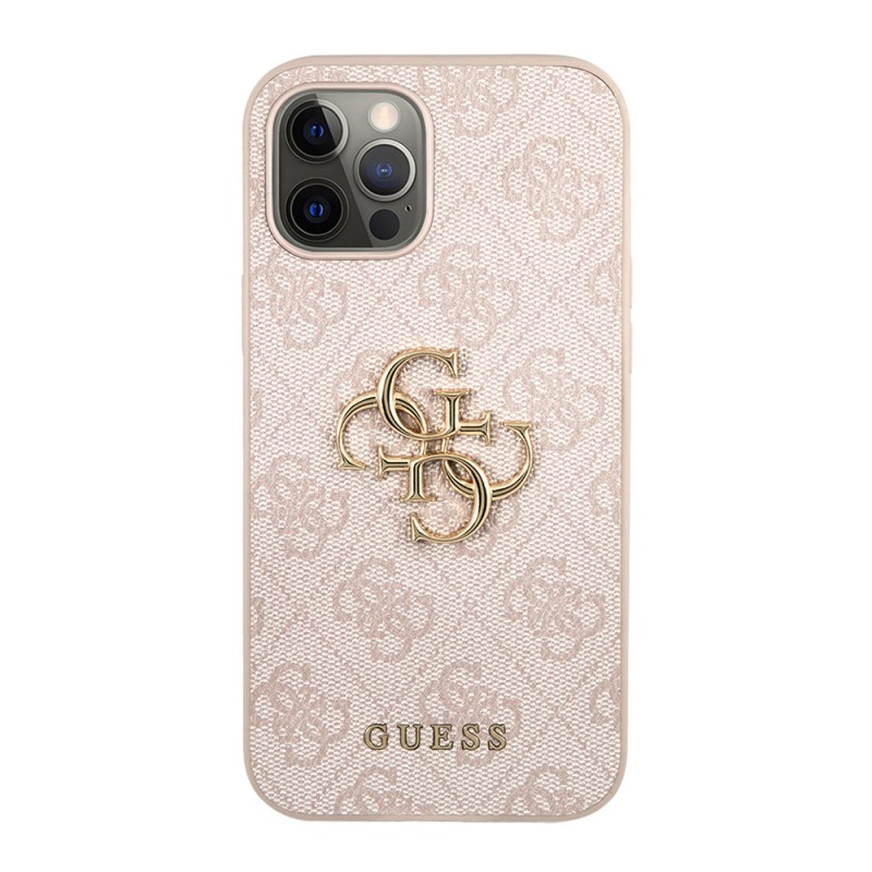 Apple iPhone 12 Pro Max Case Guess Original Licensed Large Metal Logo Design PU Leather Cover - 20