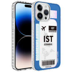 Apple iPhone 12 Pro Max Kılıf Airbag Kenarlı Renkli Desenli Silikon Zore Elegans Kapak - Zore