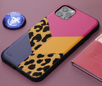 Apple iPhone 12 Pro Max Kılıf Kajsa Glamorous Serisi Leopard Combo Kapak - 5