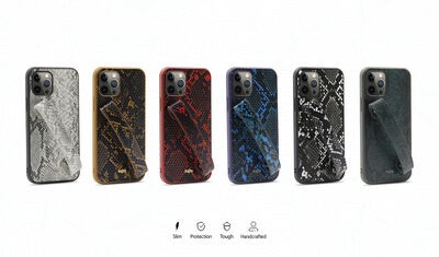 Apple iPhone 12 Pro Max Kılıf Kajsa Glamorous Serisi Snake Handstrap Kapak - 2