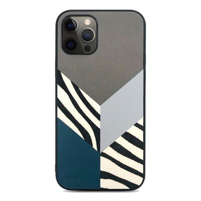 Apple iPhone 12 Pro Max Kılıf Kajsa Glamorous Serisi Zebra Combo Kapak - 10