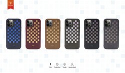 Apple iPhone 12 Pro Max Kılıf Kajsa Preppie Serisi Spotlight Woven Kapak - 5