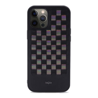 Apple iPhone 12 Pro Max Kılıf Kajsa Preppie Serisi Spotlight Woven Kapak - 6