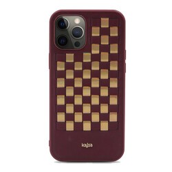Apple iPhone 12 Pro Max Kılıf Kajsa Preppie Serisi Spotlight Woven Kapak - 10