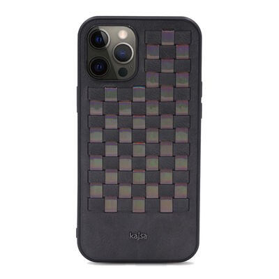 Apple iPhone 12 Pro Max Kılıf Kajsa Preppie Serisi Spotlight Woven Kapak - 11