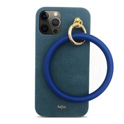 Apple iPhone 12 Pro Max Kılıf Kajsa Splendid Serisi Morandi Ring Kapak Turkuaz