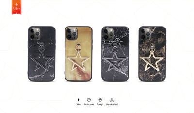 Apple iPhone 12 Pro Max Kılıf Kajsa Starry Serisi Marble Kapak - 2