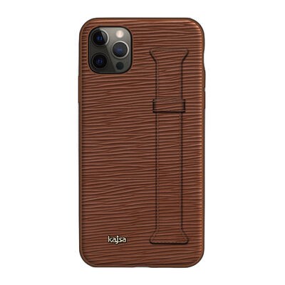 Apple iPhone 12 Pro Max Kılıf Kajsa Wave Pattern Handstrap Kapak - 1