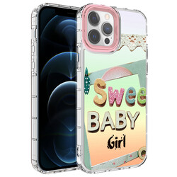 Apple iPhone 12 Pro Max Kılıf Kamera Korumalı Renkli Desenli Sert Silikon Zore Korn Kapak - Zore