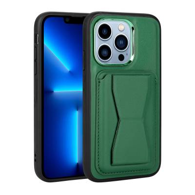 Apple iPhone 12 Pro Max Kılıf Kartlıklı Standlı ​Pu Deri Zore Memo Kapak - Zore