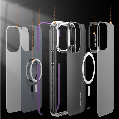 Apple iPhone 12 Pro Max Kılıf M-safe Şarj Özellikli Youngkit Jane Sand Serisi Kapak - 4