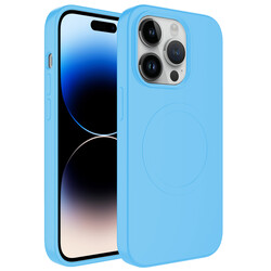 Apple iPhone 12 Pro Max Kılıf Magsafe Wireless Şarj Özellikli Pastel Renk Silikon Zore Plas Kapak - Thumbnail