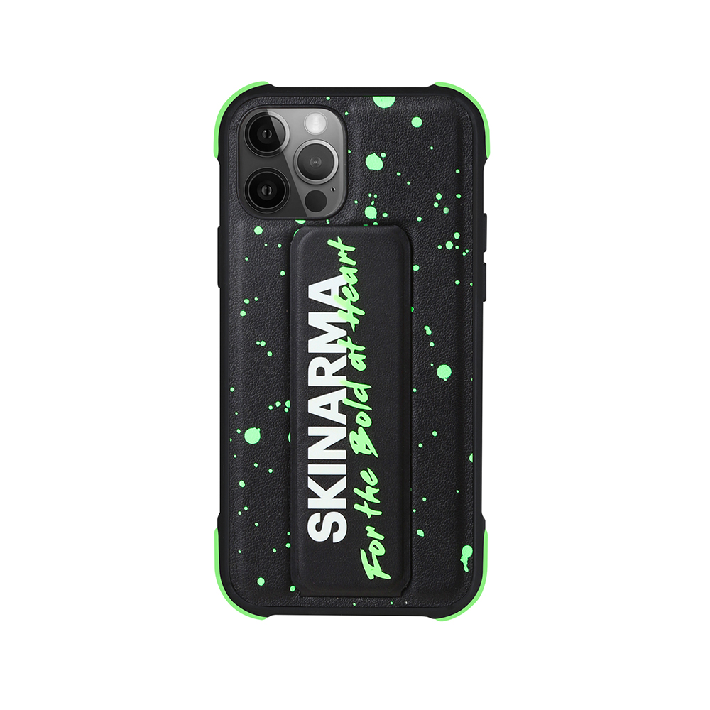 Apple iPhone 12 Pro Max Kılıf SkinArma Standlı Deri Görünümlü Funsha Kapak - Yeşil