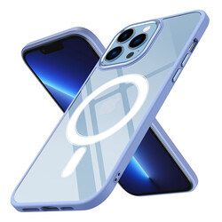 Apple iPhone 12 Pro Max Kılıf Wireless Şarj Özellikli Zore Krom M-safe Silikon Kapak - Zore