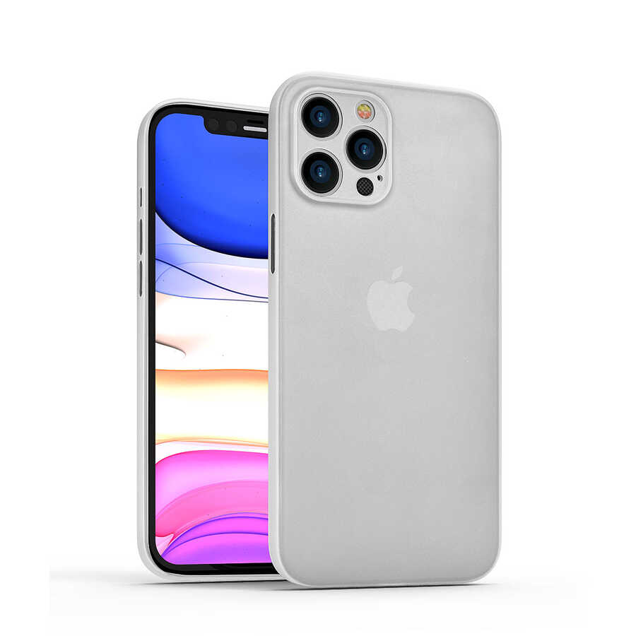 Apple iPhone 12 Pro Max Kılıf ​​​​​Wiwu Skin Nano PP Kapak - Beyaz