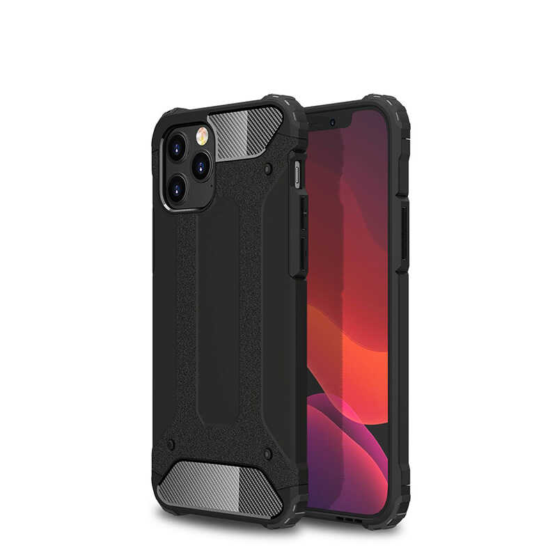 Apple iPhone 12 Pro Max Kılıf Zore Crash Silikon Kapak - Siyah