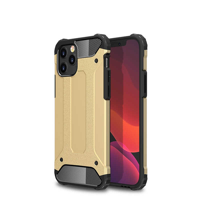 Apple iPhone 12 Pro Max Kılıf Zore Crash Silikon Kapak - Gold