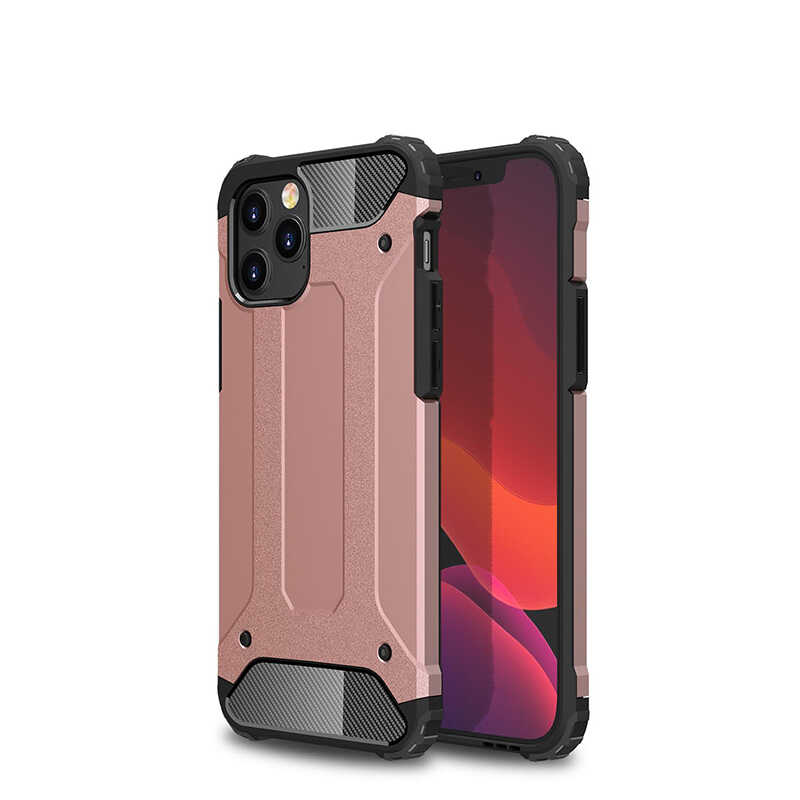 Apple iPhone 12 Pro Max Kılıf Zore Crash Silikon Kapak - Rose Gold