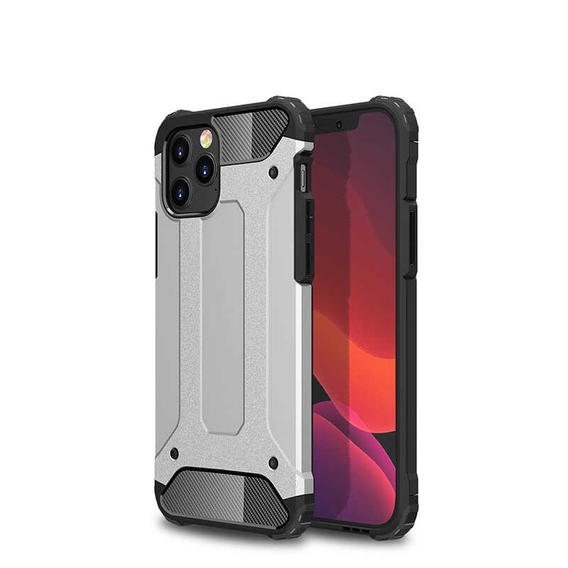 Apple iPhone 12 Pro Max Kılıf Zore Crash Silikon Kapak - Gri