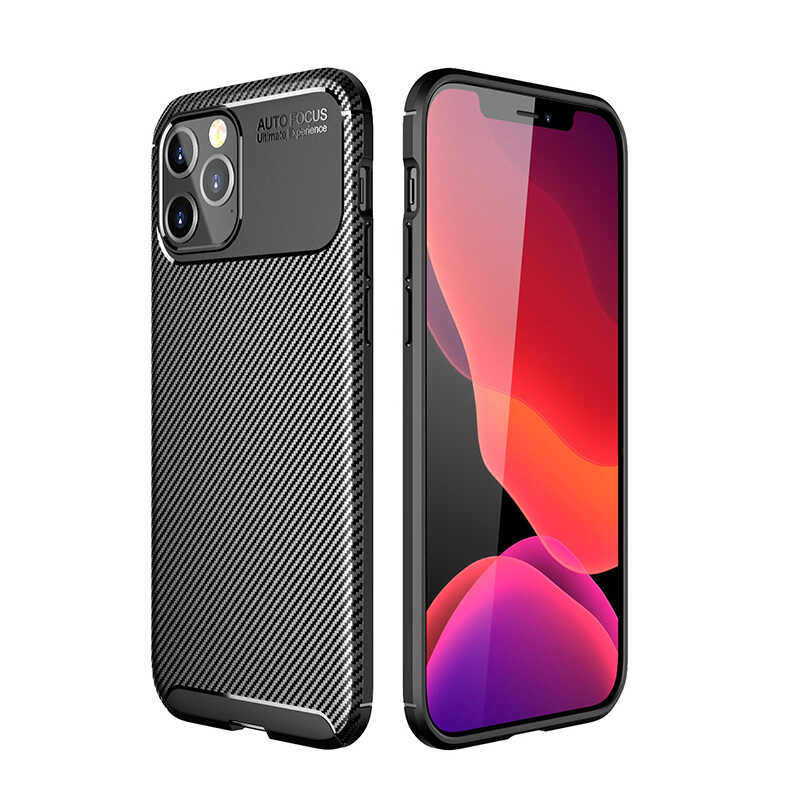 Apple iPhone 12 Pro Max Kılıf Zore Negro Silikon Kapak - Siyah