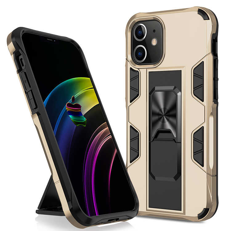 Apple iPhone 12 Pro Max Kılıf Zore Volve Kapak - Gold