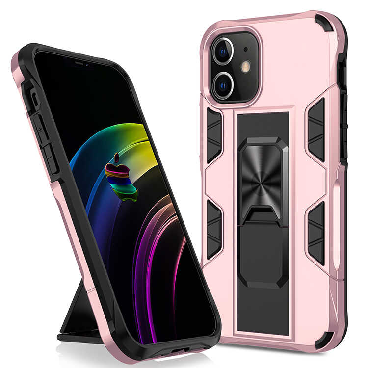 Apple iPhone 12 Pro Max Kılıf Zore Volve Kapak - Rose Gold