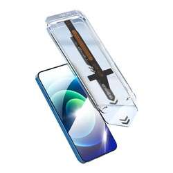 Apple iPhone 12 Pro Max Zore Süper Fast Anti-Dust Toz Önleyici Temperli Ekran Koruyucu - Thumbnail