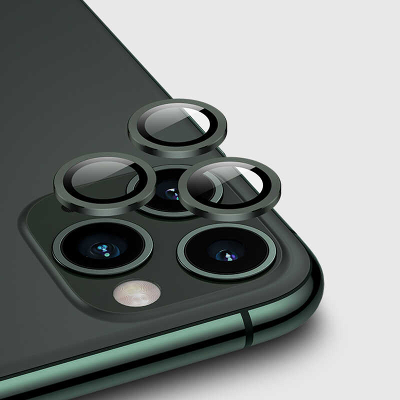 Apple iPhone 12 Pro Zore CL-02 Kamera Lens Koruyucu - Koyu Yeşil