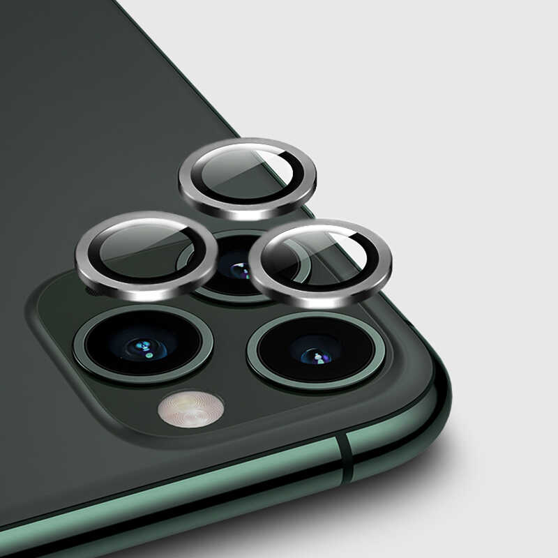 Apple iPhone 12 Pro Zore CL-02 Kamera Lens Koruyucu - Gümüş