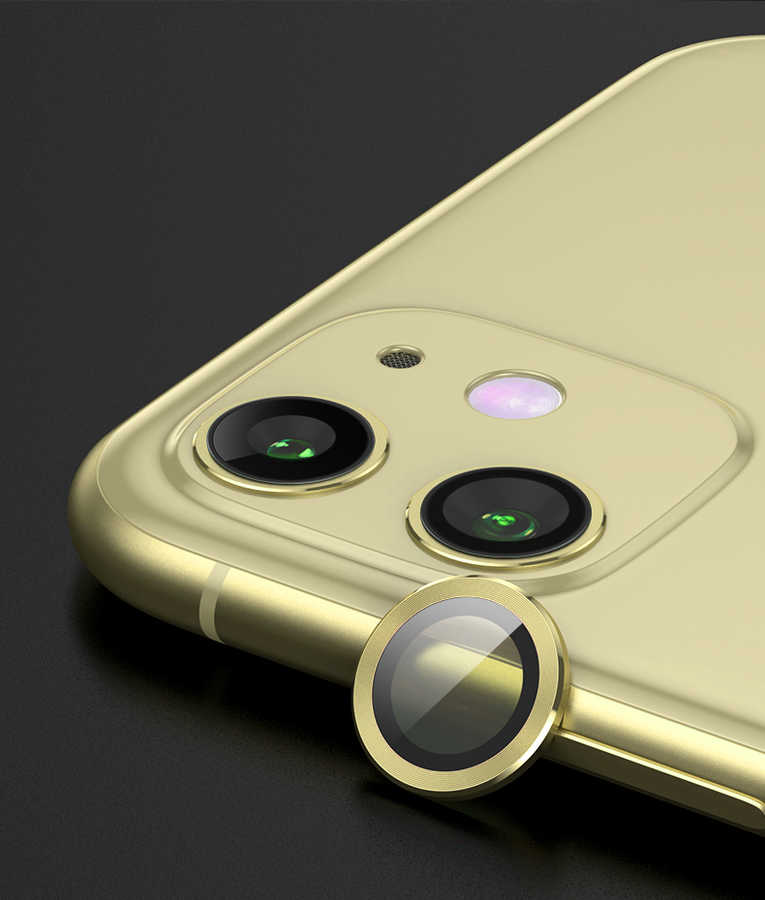 Apple iPhone 12 Zore CL-01 Kamera Lens Koruyucu - Sarı