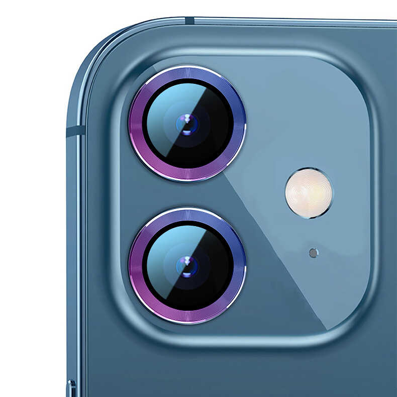 Apple iPhone 12 Zore CL-02 Kamera Lens Koruyucu - Colorful