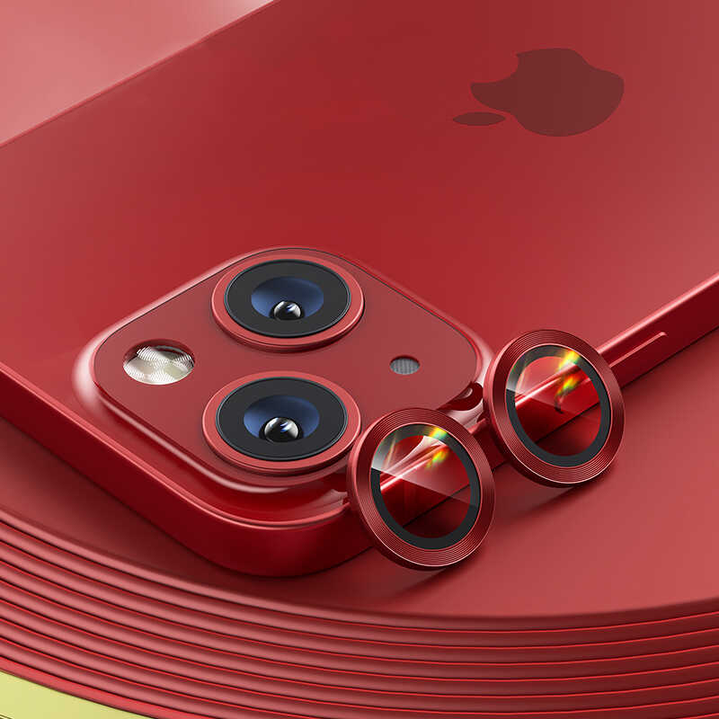 Apple iPhone 13 Benks New KR Kamera Lens Koruyucu - Kırmızı