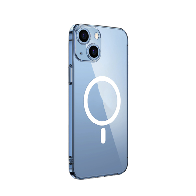 Apple iPhone 13 Camera Protected M-Safe Charging Transparent Zore London Hard PC Case - Zore