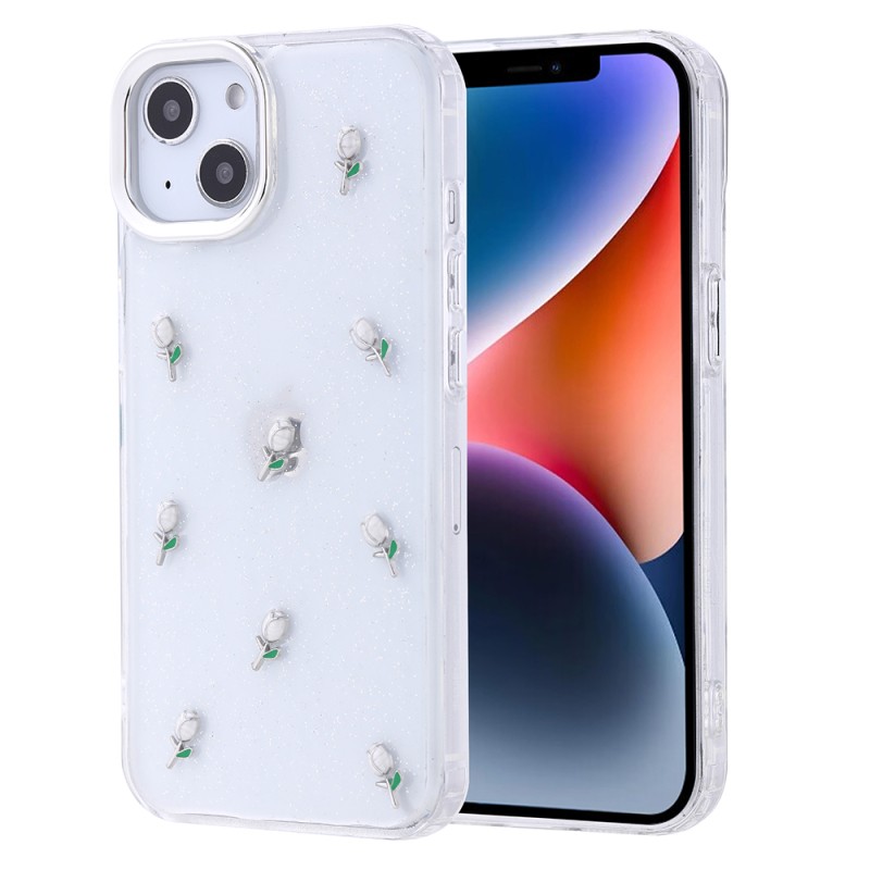 Apple iPhone 13 Case Airbag Design Glitter Transparent Zore Kutup Cover - 1