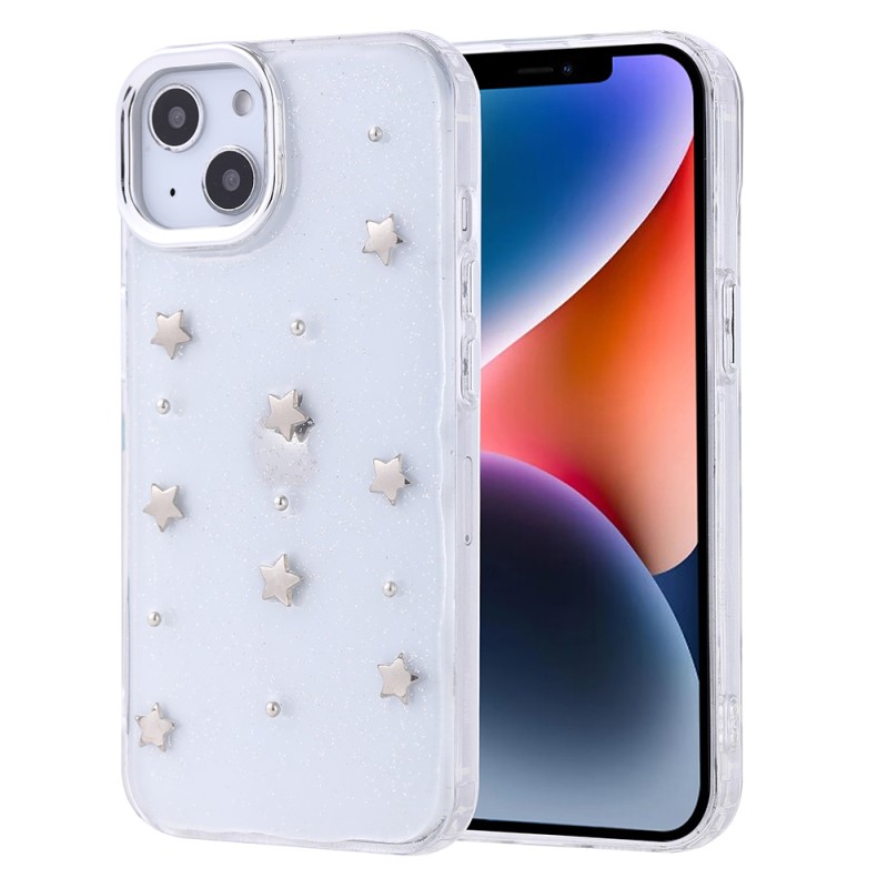 Apple iPhone 13 Case Airbag Design Glitter Transparent Zore Kutup Cover - 5
