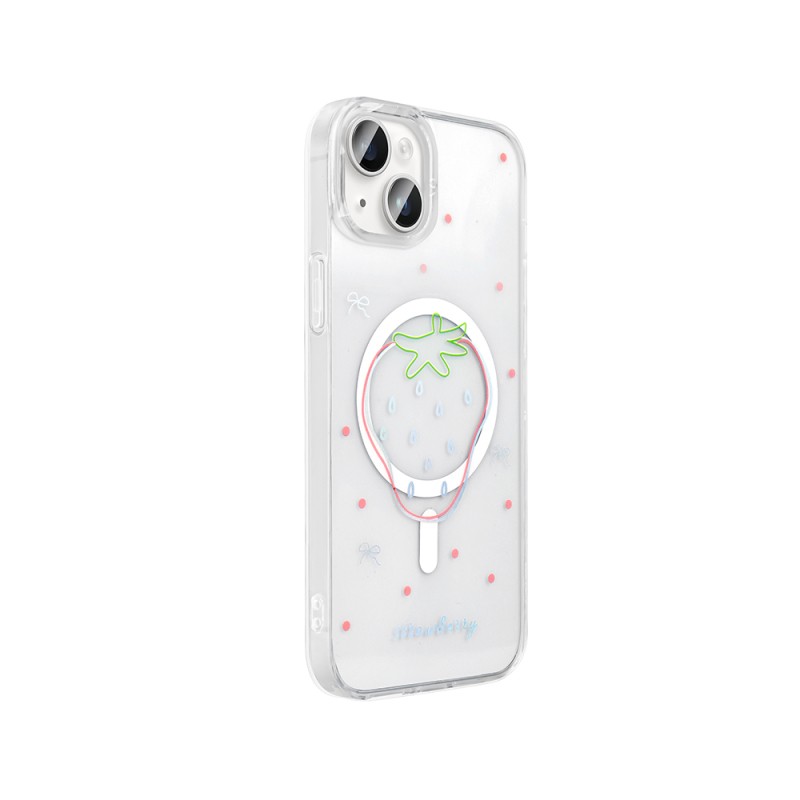 Apple iPhone 13 Case M-Safe Charging Transparent Zore Folk Hard Cover - 9