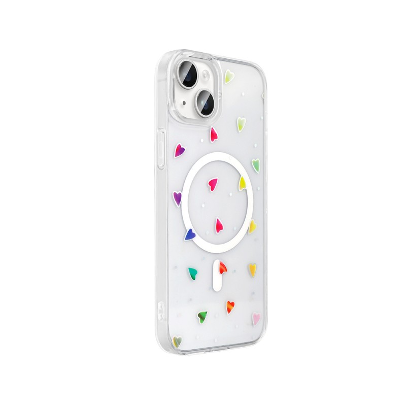 Apple iPhone 13 Case M-Safe Charging Transparent Zore Folk Hard Cover - 10