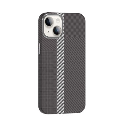 Apple iPhone 13 Case Magsafe Charging Feature Carbon Fiber Look Zore Gros Cover - 18