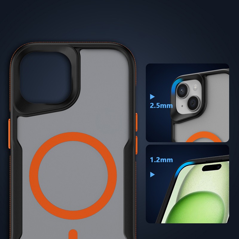 Apple iPhone 13 Case Magsafe Charging Feature Colored Edge Airbag Strip Zore Lamer Cover - 11