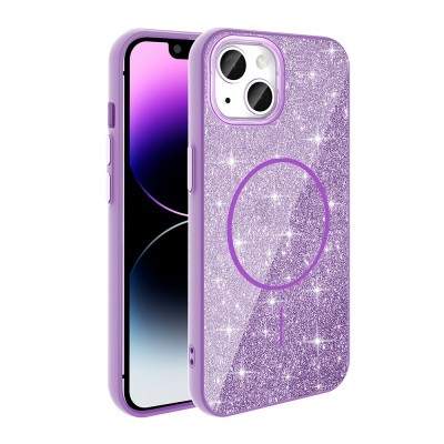Apple iPhone 13 Case Magsafe Charging Feature Shining Glitter Zore Okso Cover - 9