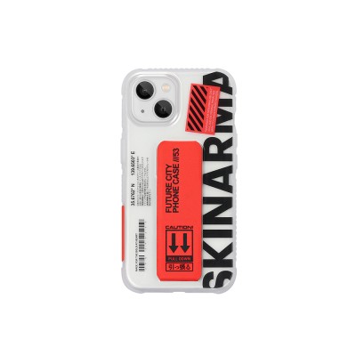 Apple iPhone 13 Case Skinarma Transparent Patterned Airbag Design Stand Kogeta Cover - 2