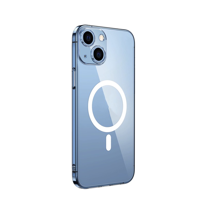 Apple iPhone 13 Kamera Korumalı M-Safe Şarj Özellikli Şeffaf Zore London Sert PC Kapak - 1