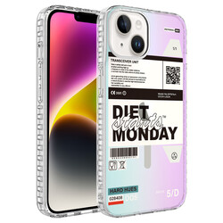 Apple iPhone 13 Kılıf Airbag Kenarlı Renkli Desenli Silikon Zore Elegans Kapak - Zore