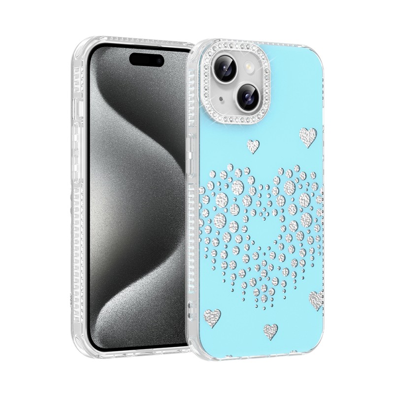 Apple iPhone 13 Kılıf Damla Taşlı Zore Rivas Sert PC Kapak - 1