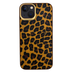Apple iPhone 13 Kılıf Kajsa Glamorous Serisi Leopard Combo Kapak - Kajsa