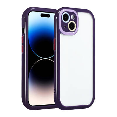 Apple iPhone 13 Kılıf Kamera Korumalı Renkli Kenar ve Çerçeve Tasarımlı Zore Vitamin Kapak - Zore