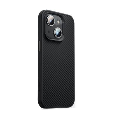 Apple iPhone 13 Kılıf Karbon Fiber M-safe Şarj Özellikli Benks 600D Hybrid Kevlar Kapak - Benks