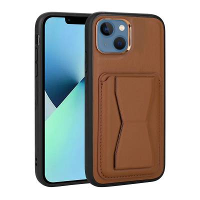 Apple iPhone 13 Kılıf Kartlıklı Standlı ​Pu Deri Zore Memo Kapak - Zore