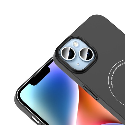 Apple iPhone 13 Kılıf M-Safe Şarj Özellikli Kamera Korumalı Zore Elio Sert PC Kapak - 20